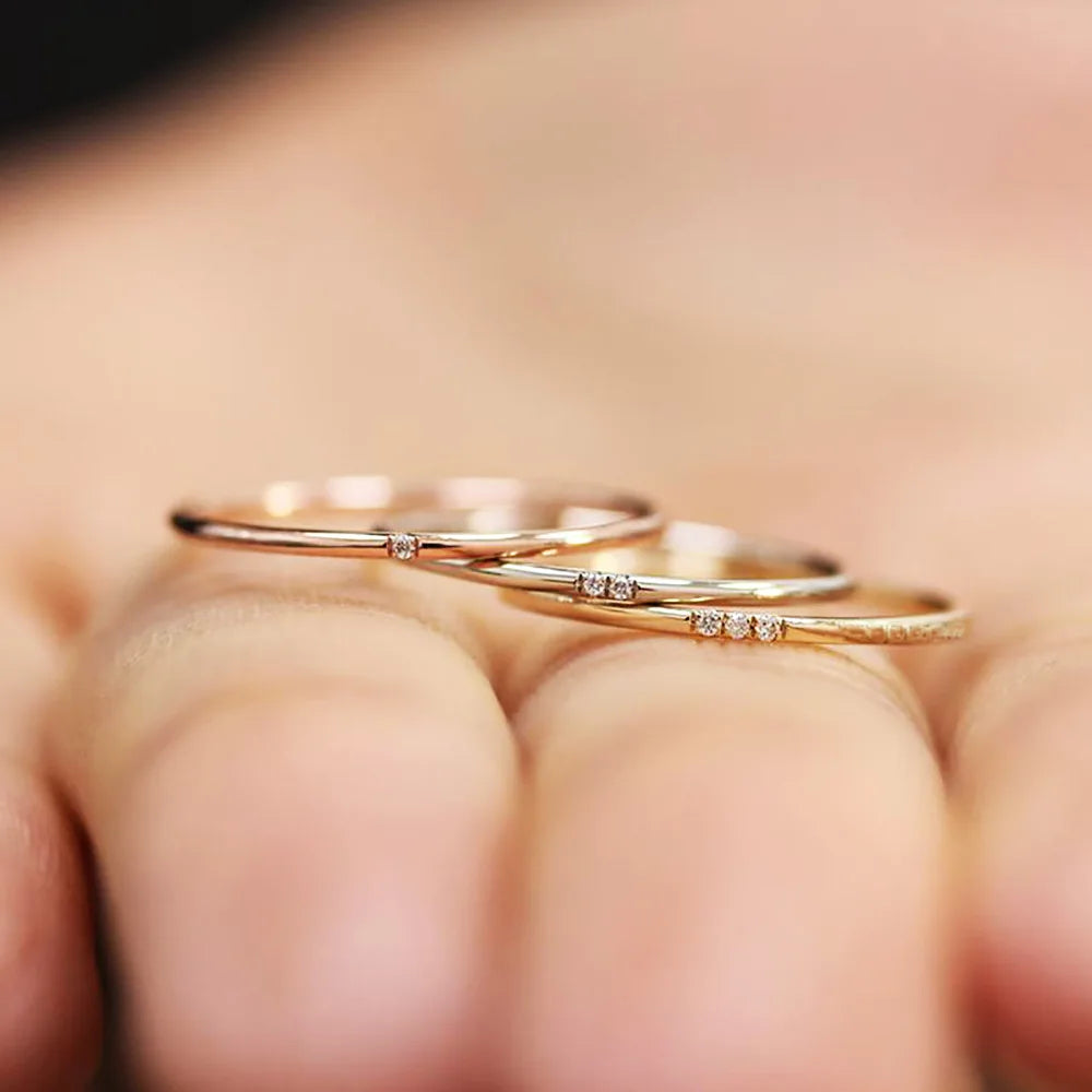 Zirconia Slim Matching Ring