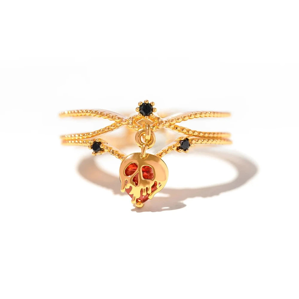 Adjustable Gold Color Skull Ring