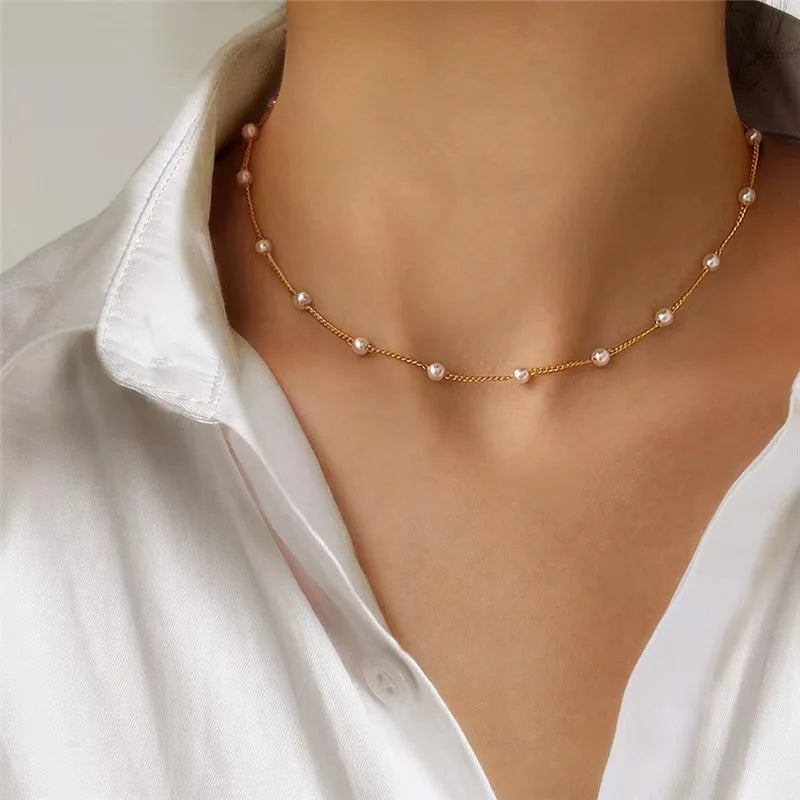 Women's Pearl Necklace Set