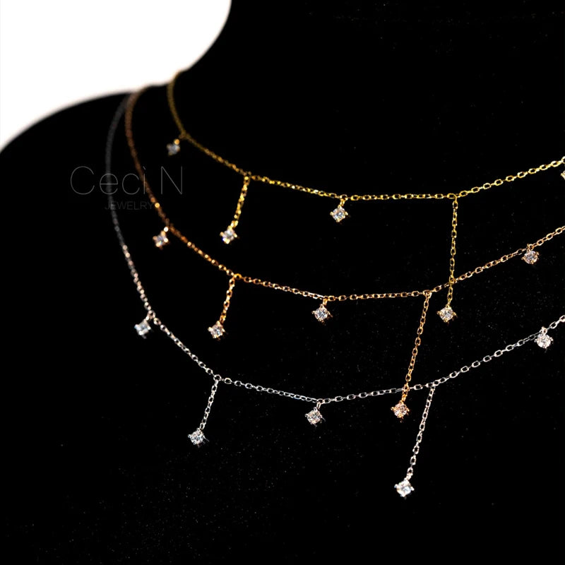 Zircon Star Charms Necklace