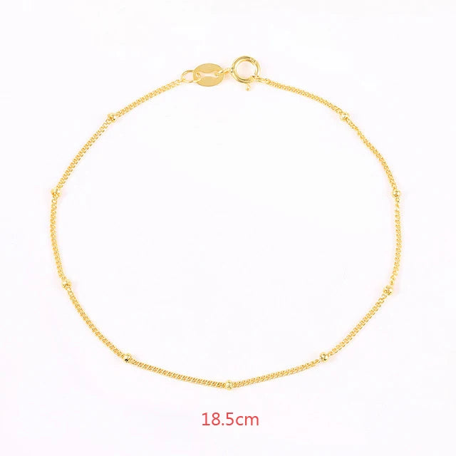 Minimalist Beaded Thin Chain Bracelet
