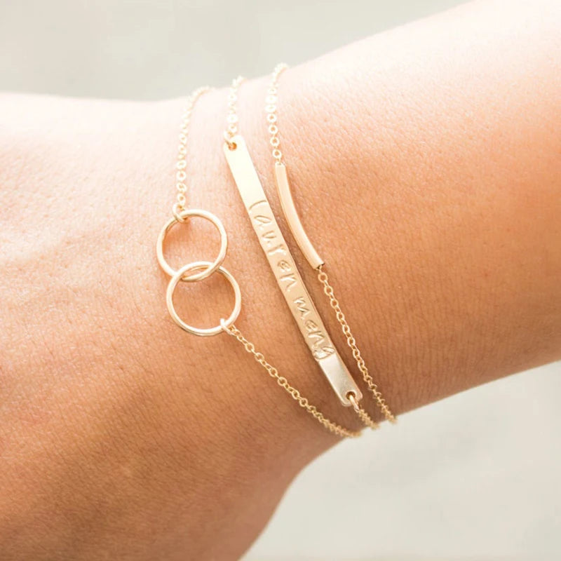Minimalist Beaded Thin Chain Bracelet