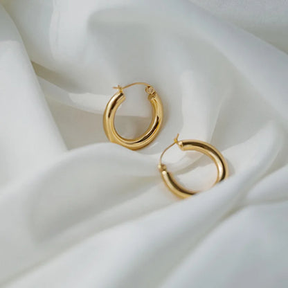 Sterling Silver Retro Hoop Earring