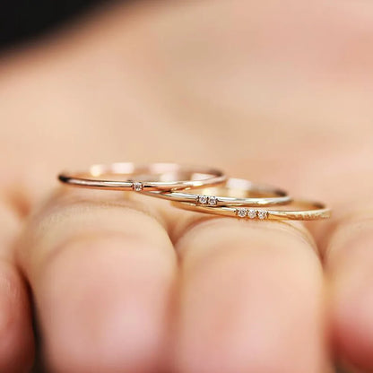 Zirconia Slim Matching Ring