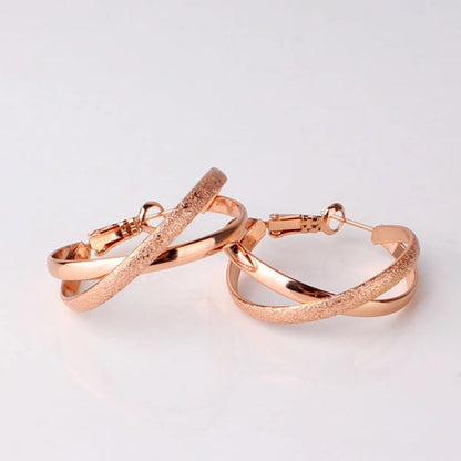 925 Sterling Silver Gold Matte Rose Gold Earring