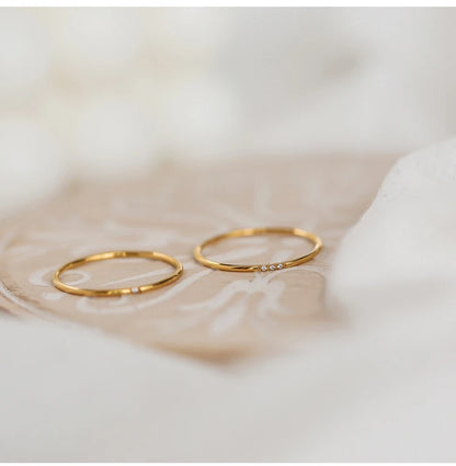 Zirconia Slim Matching Ring