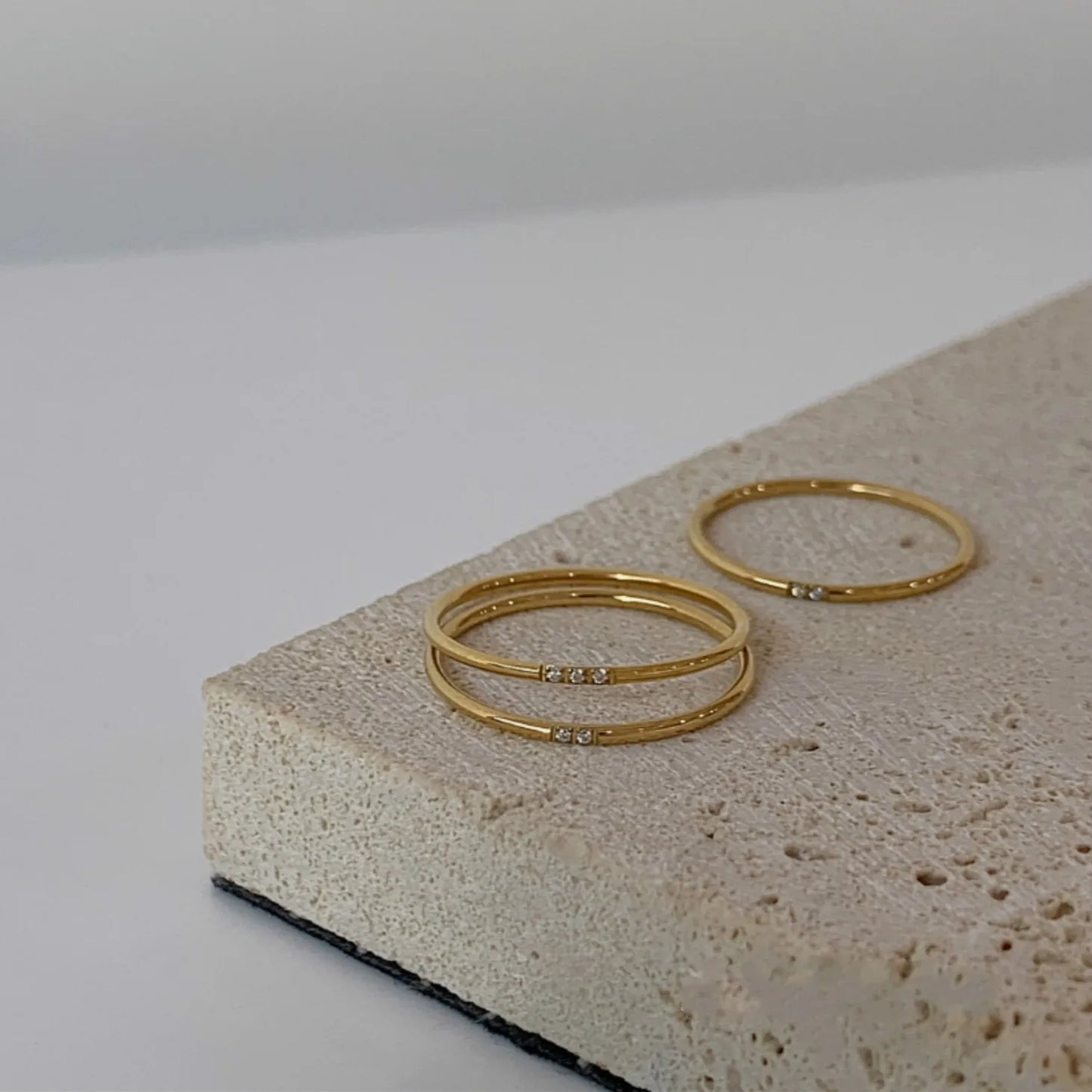 Zirconia Slim Matching Ring