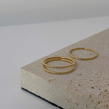 Zirconia Slim Matching Ring