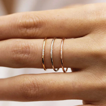 Zirconia Slim Matching Ring