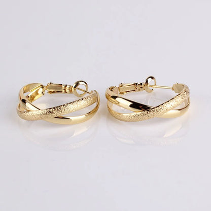 925 Sterling Silver Gold Matte Rose Gold Earring