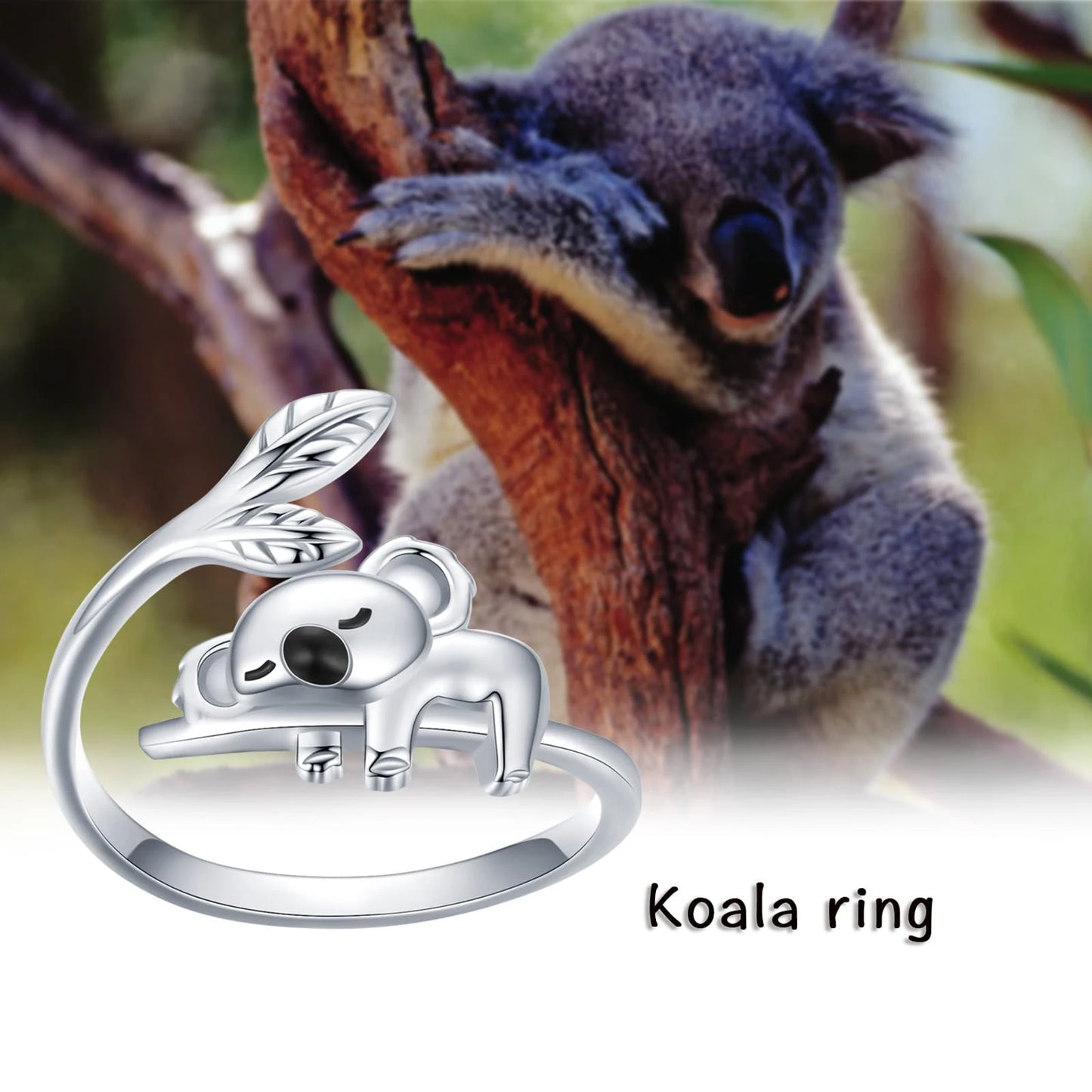 Adjustable Cute Koala Animal Ring