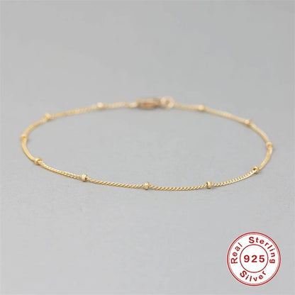Minimalist Beaded Thin Chain Bracelet
