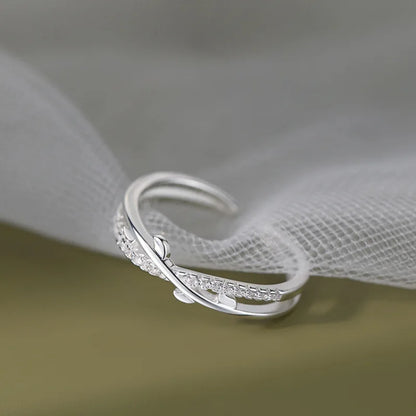 925 Sterling Silver Double Layer Branch Ring
