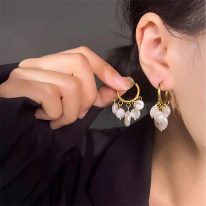 Stainless Steel Creative Pearl Drop Earring