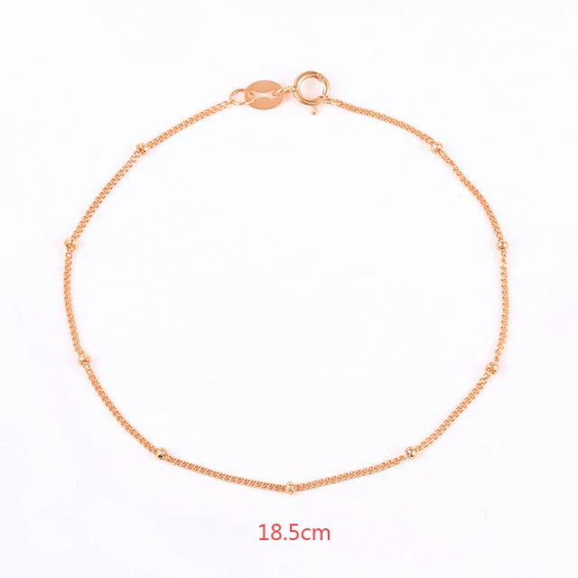 Minimalist Beaded Thin Chain Bracelet