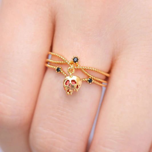 Adjustable Gold Color Skull Ring