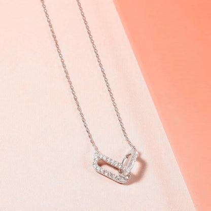 Double Circle Zircon Choker Necklace