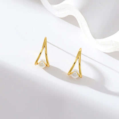 Stainless Steel Creative Pearl Drop Earring