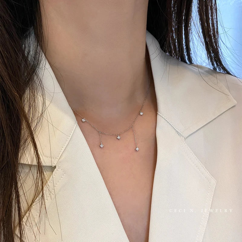 Zircon Star Charms Necklace