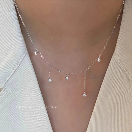 Zircon Star Charms Necklace