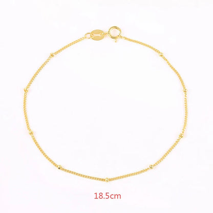 Minimalist Beaded Thin Chain Bracelet