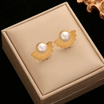 Stainless Steel Creative Pearl Drop Earring